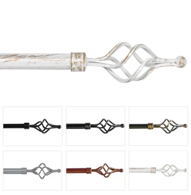 Bastone tenda ferro a parete estendibile 120-210 o 160-300 asta anelli supporti - Immagine 1 di 3