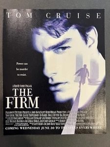 Vtg 1990s The Firm starring Tom Cruise Movie AD, John Grisham - Picture 1 of 3