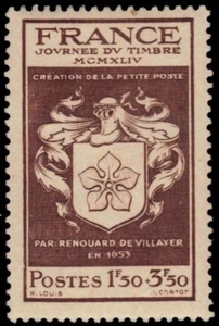 FRANCE B190 - National Stamp Day "Renouard de Villayer Arms" (pb32658) - Picture 1 of 1