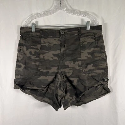 Pantalones cortos para mujer Social Standard by Sanctuary XL verde camuflaje tiro alto botón cremallera Foto 1 de 4
