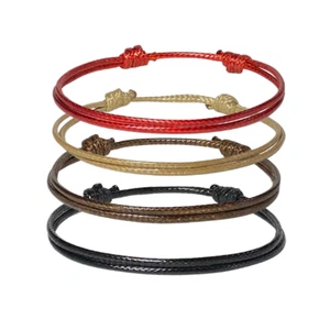 Bracciali Cera Nylon Cord da Uomo Unisex Impermeabili Spiaggia Vegani Regalo di Natale - Foto 1 di 14