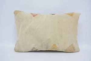 Pillow Cover, Antique Pillows, 16"x24" White Pillow Cover, Kilim Cushion Sham - Picture 1 of 6
