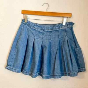 American Eagle Highest Rise Blue Denim Tennis Mini Skirt - Picture 1 of 5