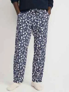 NWT Old Navy Blue Pine Tree Bear Deer Flannel Pajama Pants Sleep Lounge Men L XL - Picture 1 of 2