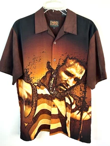 Vintage Y2K Bob Marley All Over Print Men's Shirt Short Sleeve Button Down Large - Picture 1 of 11