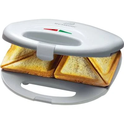 Bomann ST 5016 Sandwichera para 2 sandwiches, antiadherente, 750 W, blanco - Imagen 1 de 4