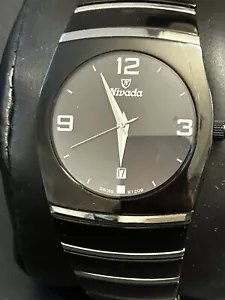 Rare Nivada Black Ceramic Swiss Quartz Watch - Picture 1 of 9