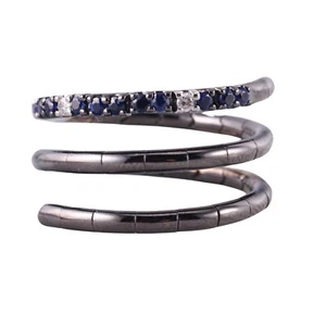 Zydo Diamond Sapphire Gold Coil Wrap Ring $4300 - Picture 1 of 4