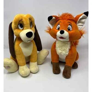 Disney Store Parks The Fox & the Hound Todd and Copper Stuffed Plush 14” RARE - Picture 1 of 4