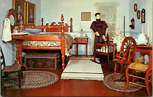 Bedroom Replica 1860's State Historical Society Topeka Kansas KS Postcard - Picture 1 of 2
