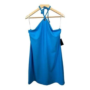 Mini Vestido BOSTON APROPIADO Para Mujer Beyond Travel Tejido Cuello Halter Azul Talla Grande - Imagen 1 de 10