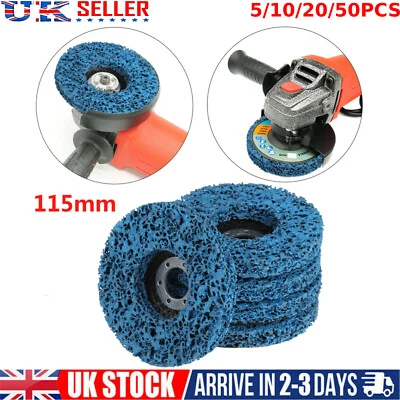 OHMOTOR 5-50x 115mm 4.5" Angle Grinder Poly Strip Wheel Discs Paint Rust Remove Abrasive