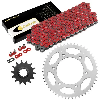 Kit de cadena de transmisión y piñón rojo para Honda CR250R 1995-2001 2003 Foto 1 de 4