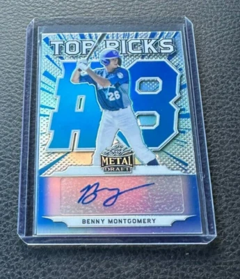 2021 Leaf Metal Draft Benny Montgomery Top Picks Blue Auto 6/35 - Image 1 of 2