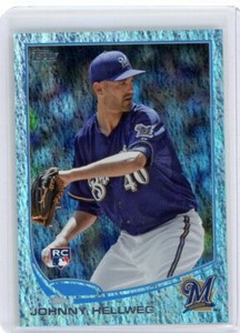 johnny hellweg 2013 topps update sapphire foil rookie 07/25 brewers
