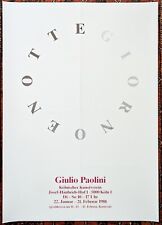 Poster Plakat - Giulio Paolini - Arte Povera - Köln - 1988
