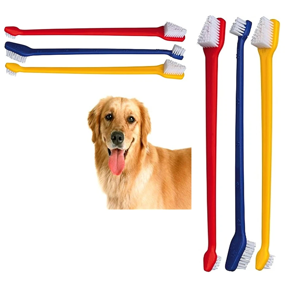 1 x Double Ended Dog Cat Dental Oral Care Toothbrush Pet Grooming Tool - Image 1 of 1