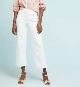 NEW PAIGE JEANS NELLIE HIGH RISE CULOTTE BOOT FLARE STRETCH WHITE SIZE 30 *C - Picture 1 of 4