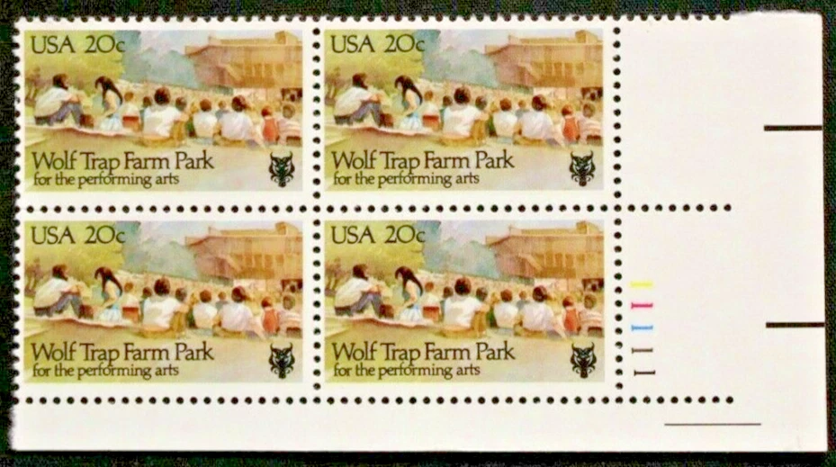 US Plate Blocks Stamps #2018 ~ 1982 WOLF TRAP FARM PARK 20c MNH SP1111 - Image 1 of 1