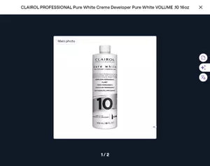 CLAIROL PROFESSIONAL Pure White Creme Developer Pure White VOLUME .10 16oz - Picture 1 of 1