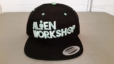 Nuevo Alien Workshop Patinador Béisbol Negro Como Nuevo Verde Snapback Gorra Sombrero Foto 1 de 4