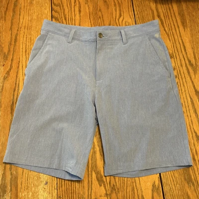 阿迪达斯男式终极 365 3 条纹高尔夫休闲短裤 32 BlueFlat 前百慕大 — 第 1/4 张图片