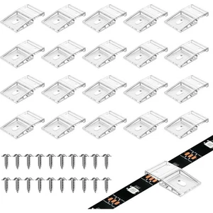 20pcs Transparent Light Strip Clips with Screws for Reliable Attachment - Picture 1 of 6