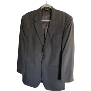 Jos A Bank Men's 42L Suit Coat Slim Fit Black Pinstripe Wool Blend Business - Picture 1 of 10