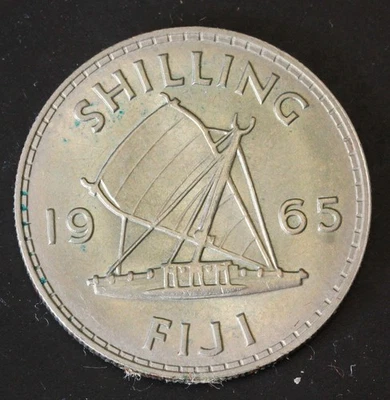 FIJI ISLANDS 1 Shilling 1995 - Copper/Nickel - Elizabeth II. - aUNC - 90 - Image 1 of 2