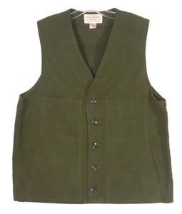 Filson 10059 Dark Green Moleskin Vest Size 40 - Picture 1 of 6
