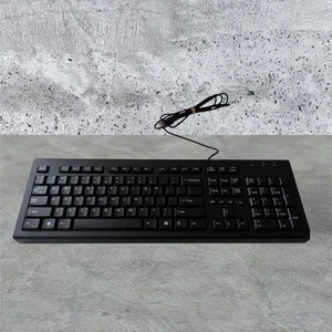 HP Black Desktop Computer Keyboard P/N 697737-001 - Picture 1 of 7