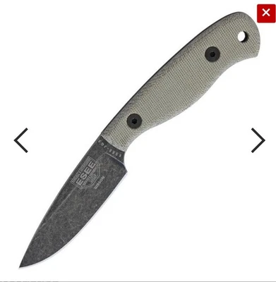 ESEE JG3BO Fixed Blade Knife Camp Lore James Gibson Micarta Handle Leather Sheat - Image 1 of 4