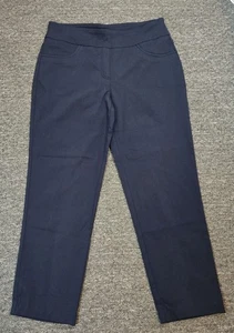 Ruby Rd. Pants Pull On Stretch Navy Blue Back Pockets Formal Or Casual Size 12 - Picture 1 of 14