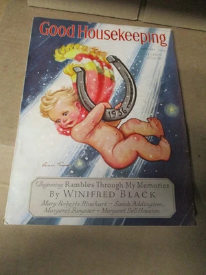 GOOD HOUSEKEEPING Magazine January 1936 Mickey Mouse  Many Vintage Ads B290 PB Foto 1 de 4