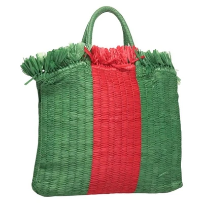 GUCCI Bolso de Mano Verde Paja Rojo 524810 Auténtico bs26626 Foto 1 de 4