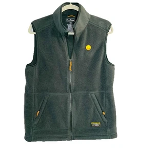 LL Bean Fleece Vest Mens S Green Full Zip Outdoor Hiking Sleeveless Jacket Logo - Picture 1 of 13