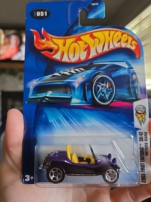 2003 Hot Wheels #51 First Editions 39/42 MEYERS MANX Purple w/Chrome 5 Spokes - Image 1 of 4
