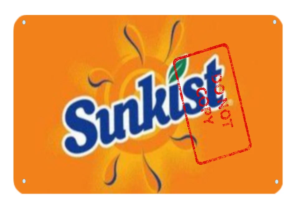 Letrero Sunkist Clásico Naranja Soda Retro Clásico Publicidad 8x12 Aluminio Metal Foto 1 de 1