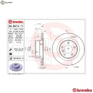 2x BRAKE DISC 09.B414.11 FOR BMW N46B20C/BD/E/B N47D20C/A N43B20A 2.0L 4cyl 3.0L - Picture 1 of 10