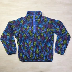 Vintage Patagonia Synchilla Snap T Fleece Modello Foglie Made In USA Taglia Media - Foto 1 di 12