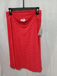 Lularoe  Size 14  Girls Azure Skirt Pink - WHITE circles super soft  NEW! - Picture 1 of 7