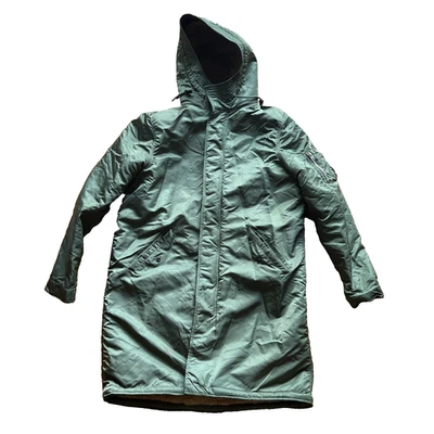 Casaco Parka Alpha Industries Masculino XL Verde Pele de Carneiro Sherpa Forrado com Capuz Militar - Imagem 1 de 4