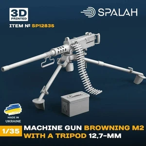 Model 1:35 Browning M2 12.7mm Heavy Machine Gun with Tripod & Ammo Box SP12835 - Picture 1 of 1