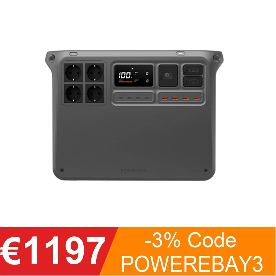 DJI POWER 2000 Solar Tragbare Powerstation Notstromaggregat 2048Wh / 3000W