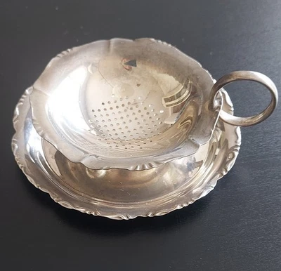 Teesieb mit Abtropfschale WMF 1930er/1940er - Bild 1 von 4