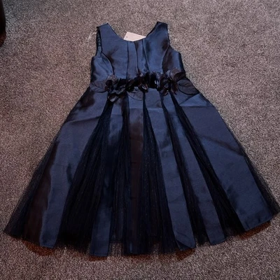 Impresionante vestido azul marino Monsoon Storm para niñas. Edad 9 años. Nuevo con etiquetas Foto 1 de 4