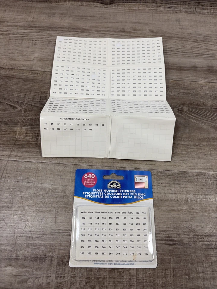 DMC 6103 Floss Number Stickers640 Stickers