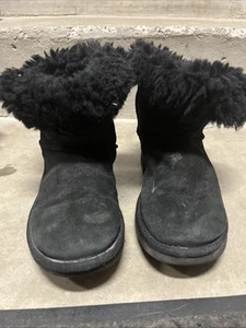 Ugg Bailey Crystal Button Bling Women's Size 8 Black Suede Boots (3349) - Picture 1 of 14