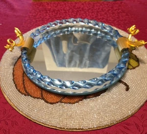 Vintage Kunstglas Spiegel Waschtisch Tablett - Bild 1 von 10