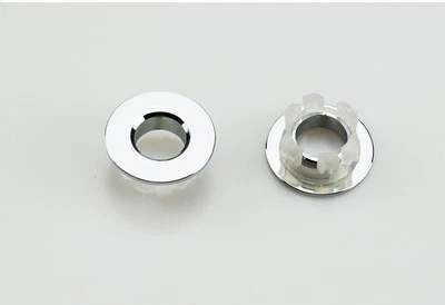 Bathroom Overflow Covers - Basin, Sink Brass In Chrome Replacement Lavatory Hole - Image 1 of 4